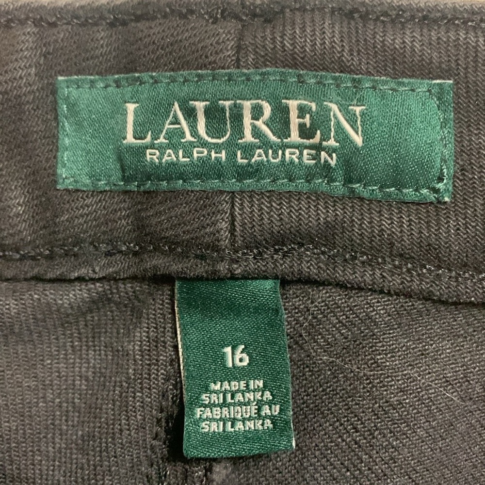 Lauren Ralph Lauren Women Cropped Straight Wide Leg Stretch Jeans 16 Black - Picture 8 of 14
